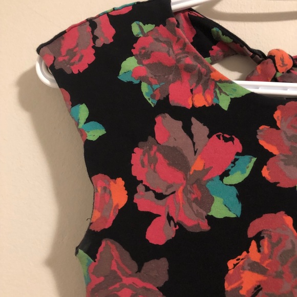 Talula black and floral rose print skater dress - Picture 7 of 9